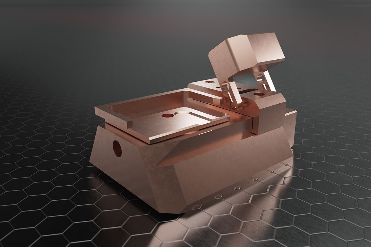 Baugruppenmontage: Hochpräzise Baugruppe, Material CuBe2, Maße 18 x 22,8 mm