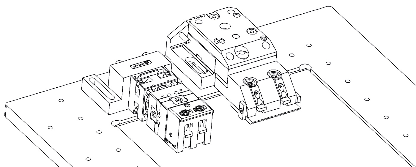 Grafische Darstellung einens Nullpunktspannsystems als Vorrichtung auf dem Maschinentisch